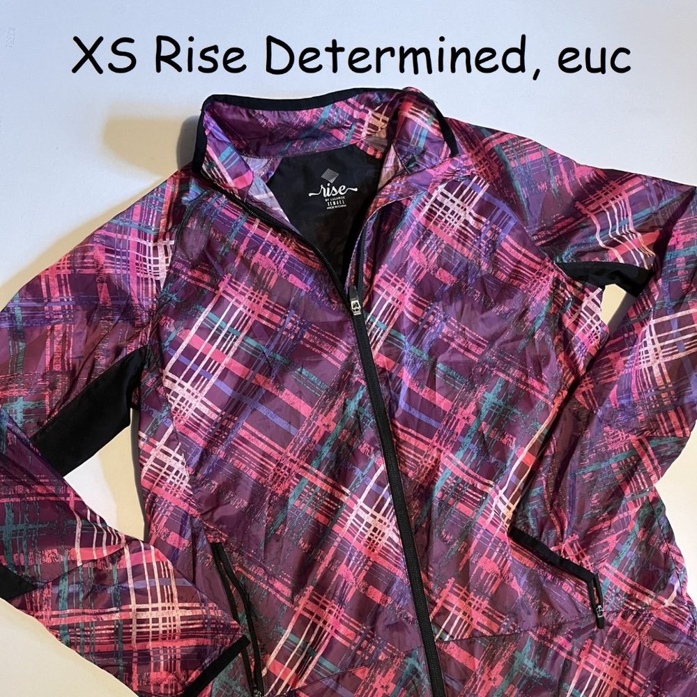 Xs Lularoe Rise Determined Jacket, Purple Plaid